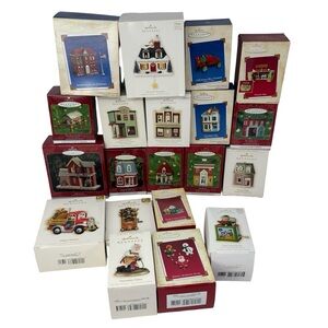House Themed Hallmark Ornaments Variety Lot Of 20 Some With Magic. Motion/Music.